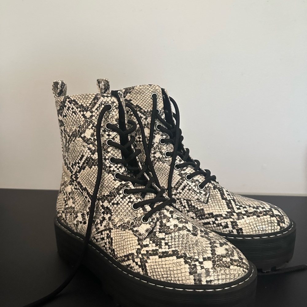 Snakeskin Platform Boots